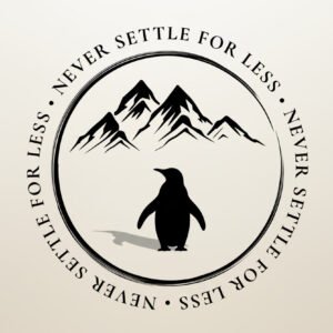 penguin "never settle" svg & png